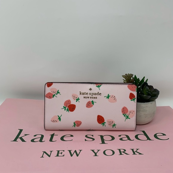 kate spade Bags Kate Spade Staci Strawberry Lg Slim Bifold Wallet Poshmark